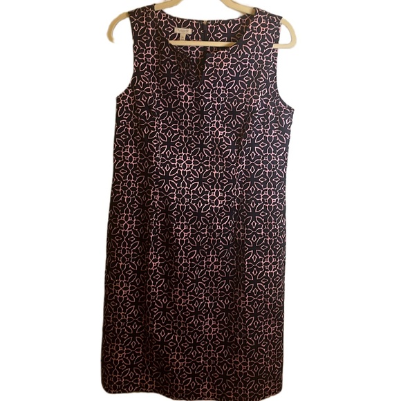 Womens Talbots Sheath Blue and Pink Sleeveless Mid Length Dress NWT Size 10P - Picture 1 of 4